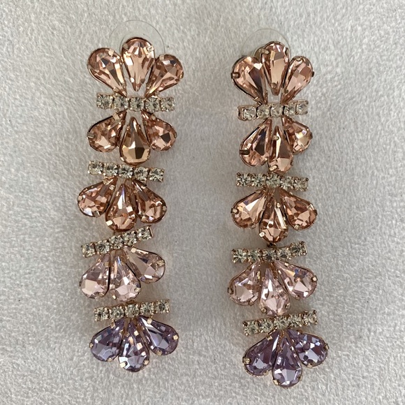 Express Pink Ombré Drop Gem Stone Earrings - Picture 1 of 5